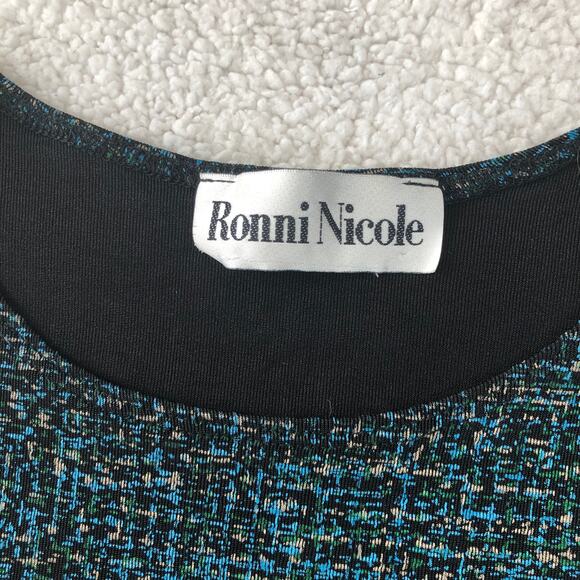 Vintage green abstract retro printed sleeveless blouse top medium - Picture 3 of 3